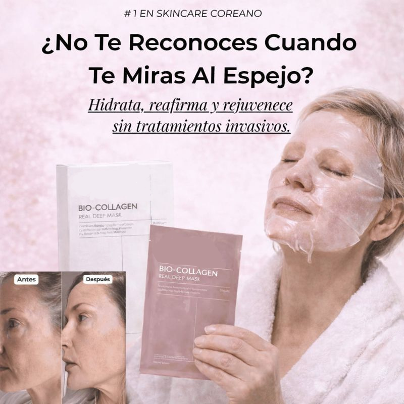 Mascarilla de Bio-colágeno, Hidratación Diaria y Piel Radiante